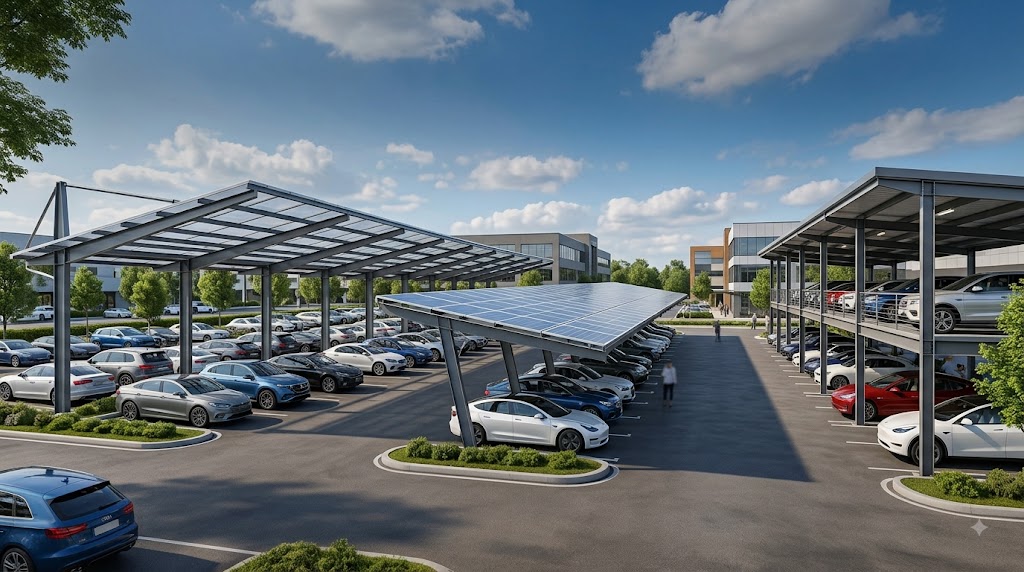 Customized steel car parking structure manufactured by Govind Engineering
